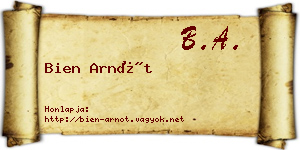 Bien Arnót névjegykártya